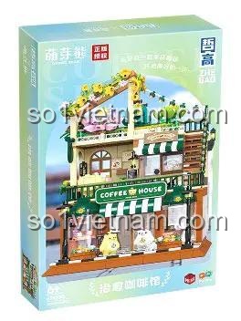 Hộp bộ lắp ghép ZHEGAO Quán Cà Phê Chữa Lành, đồ chơi giáo dục cho bé gái 6 tuổi, quà tặng sinh nhật