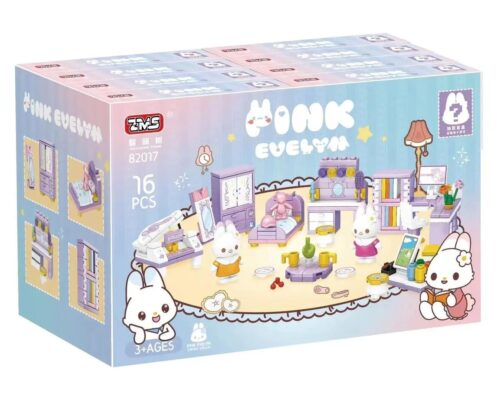 Bộ lắp ghép Phòng Ngủ Pink Evelyn Zhi Meng Shu 82017 dễ thương cho bé gái 3 tuổi, giá tốt, màu tím hồng mộng mơ.