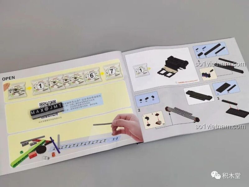 Trang hướng dẫn lắp ráp đồ chơi mô hình Zhimeng Tree T5043 Xe Lễ Tân Hồng Kỳ, các bước rõ ràng, chất lượng tốt, cho con trai 16 tuổi.