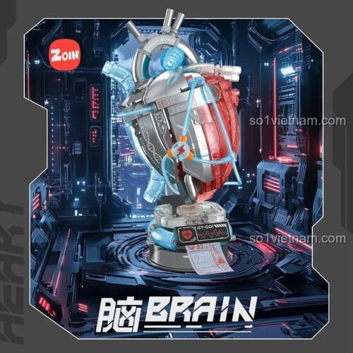 Mô hình Trái Tim Cơ Khí Zoin GK102 với chi tiết kim loại tương lai, đèn LED mô phỏng nhịp tim, có thể xoay núm xuất báo cáo ECG, là đồ chơi giáo dục cho bé 14 tuổi