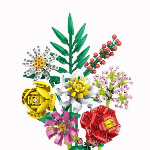 Bó hoa lắp ráp Zuanma 087C sắc màu tươi mới, đồ chơi mô hình hoa xếp hình cho bé gái 6 tuổi, giá tốt.