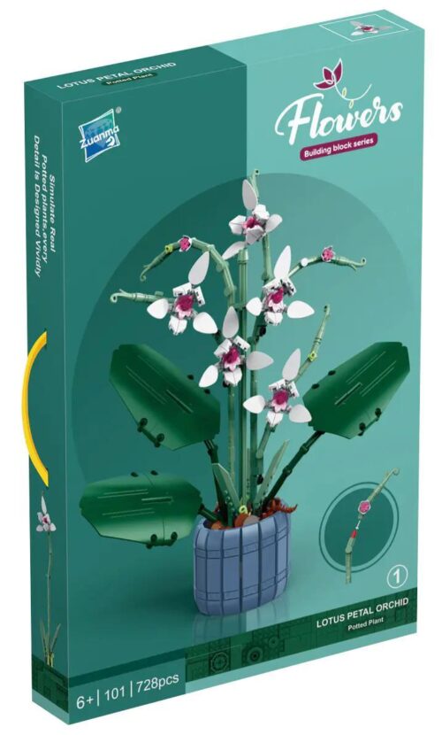 bộ lắp ghép Chậu Lan Hồ Điệp Zuanma 101-1, mô hình hoa lan tinh xảo, quà tặng cho bé 6 tuổi, giá tốt