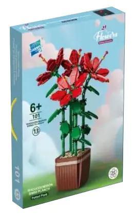 Hộp sản phẩm Zuanma 101-13 Chậu hoa Đỗ Quyên với 926 mảnh ghép tinh xảo, phù hợp cho bé gái 6 tuổi