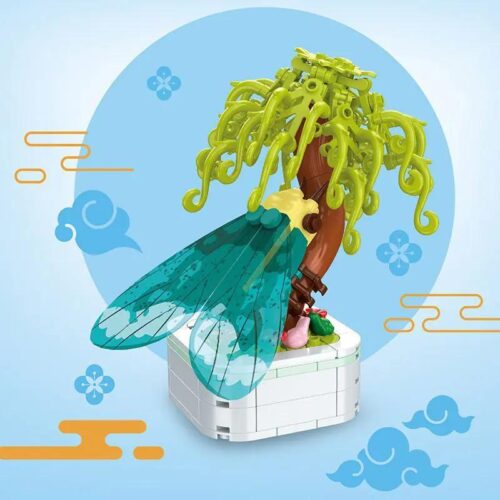 Chậu cây ve sầu Zuanma 103-F4, bộ đồ chơi lắp ghép mô hình côn trùng tinh xảo, 186 mảnh ghép, phù hợp cho bé 6 tuổi, quà tặng ý nghĩa