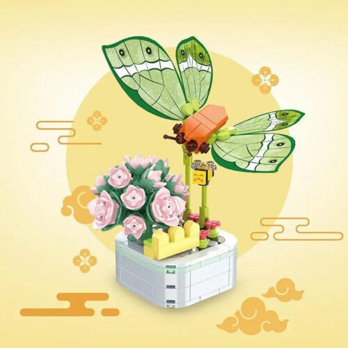Bộ lắp ghép Zuanma 103-F8 Bướm Hoa, mô hình trang trí sắc hoa rực rỡ, 226 chi tiết, phù hợp cho bé gái 6 tuổi