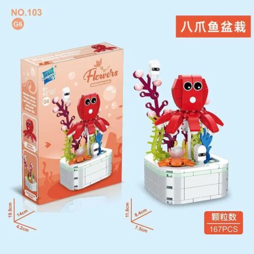 bộ lắp ghép Chậu cây bạch tuộc Zuanma 103G6, đồ chơi mô hình Bạch tuộc cảnh cho bé gái 6 tuổi, giá tốt